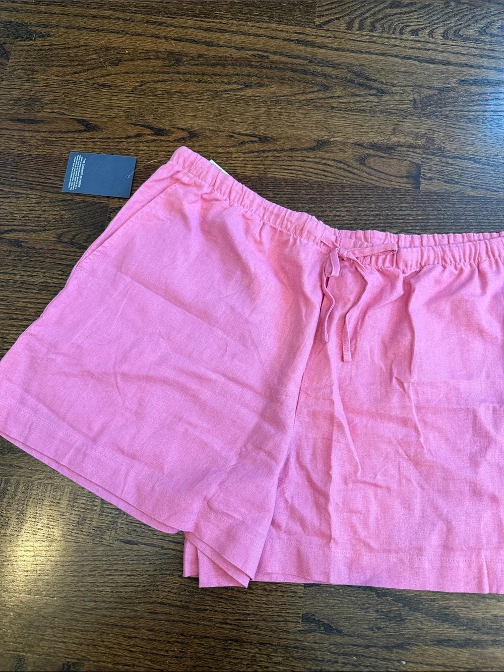 GAP Bright Pink Linen Drawstring Shorts XL pull on